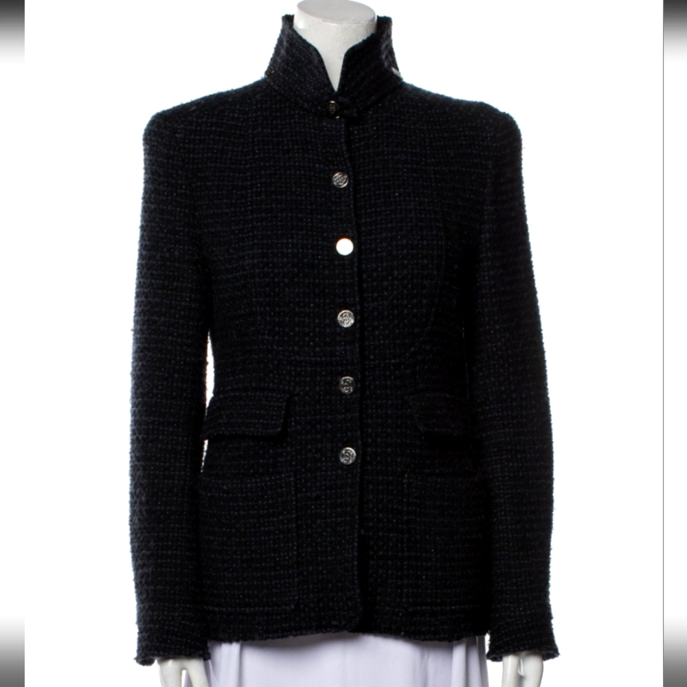 Chanel Tweed CC Logo  Jacket